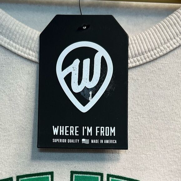 Where I’m From New York Sweatshirt in Cream/Gray with Green Print. Sz Large. NWT - Picture 9 of 12